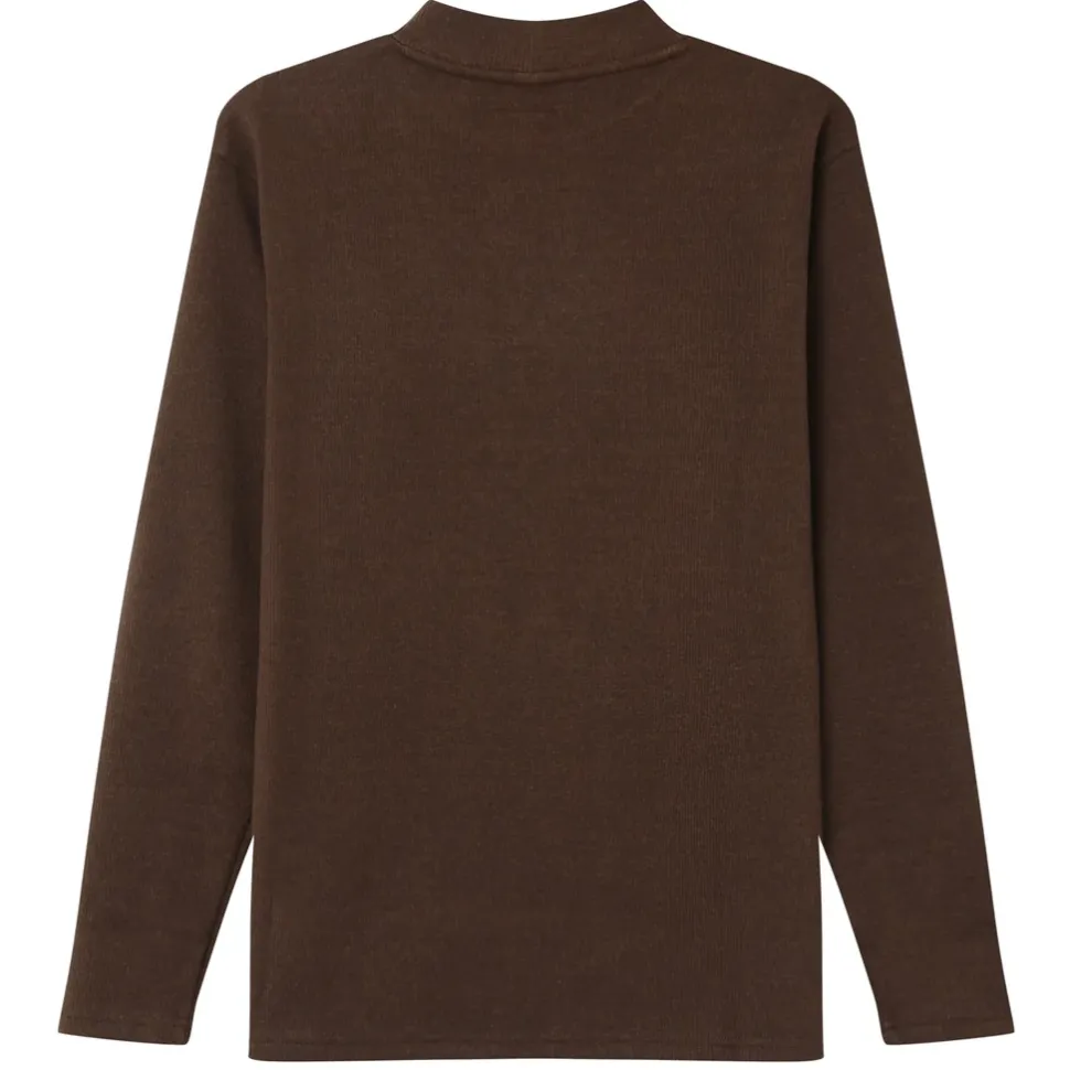 Pull Maille Logo Brode Marron