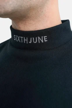 Pull Maille Logo Brode Noir
