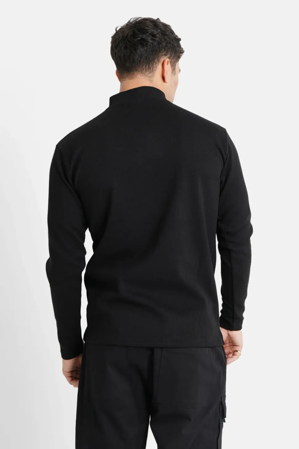 Pull Maille Logo Brode Noir