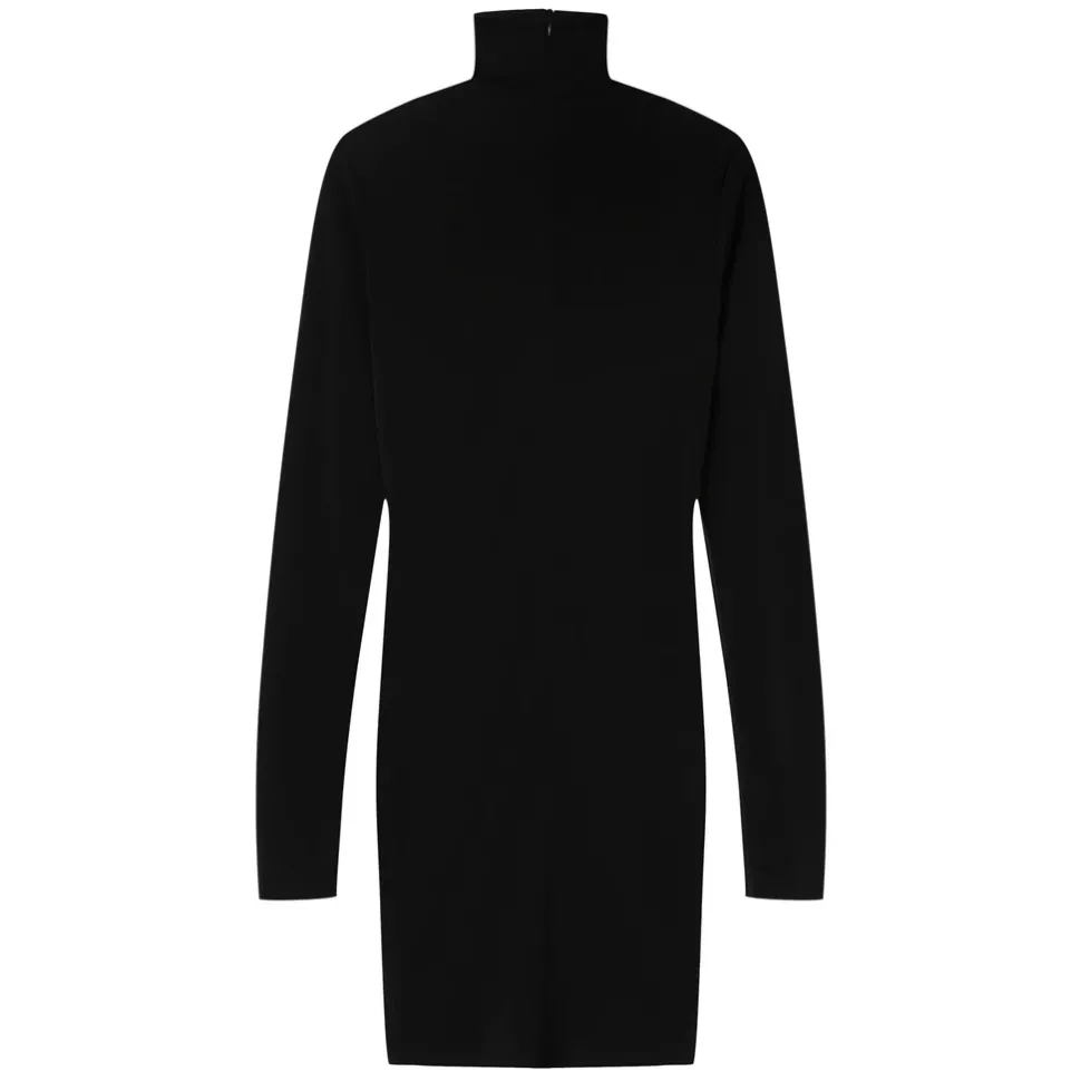 Robe Agrafes Manches Longues Noir