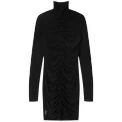 Robe Agrafes Manches Longues Noir