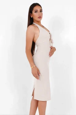 Robe Cotele Cordons Beige