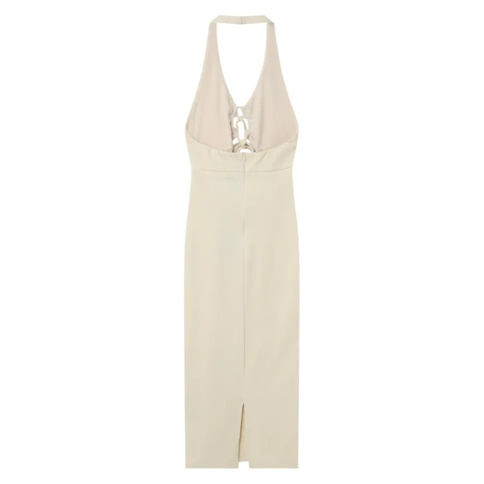 Robe Cotele Cordons Beige
