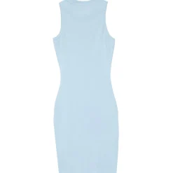 Robe Cotelee Moulante Bleu Clair