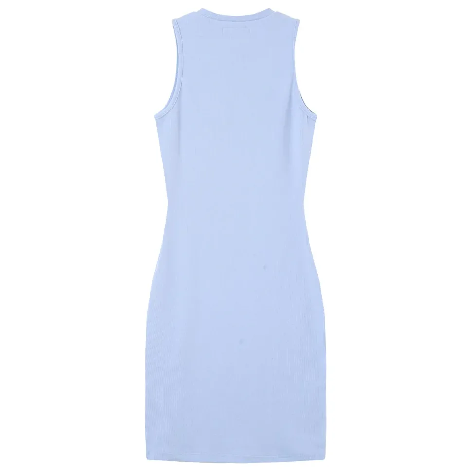 Robe Cotelee Moulante Bleu Clair
