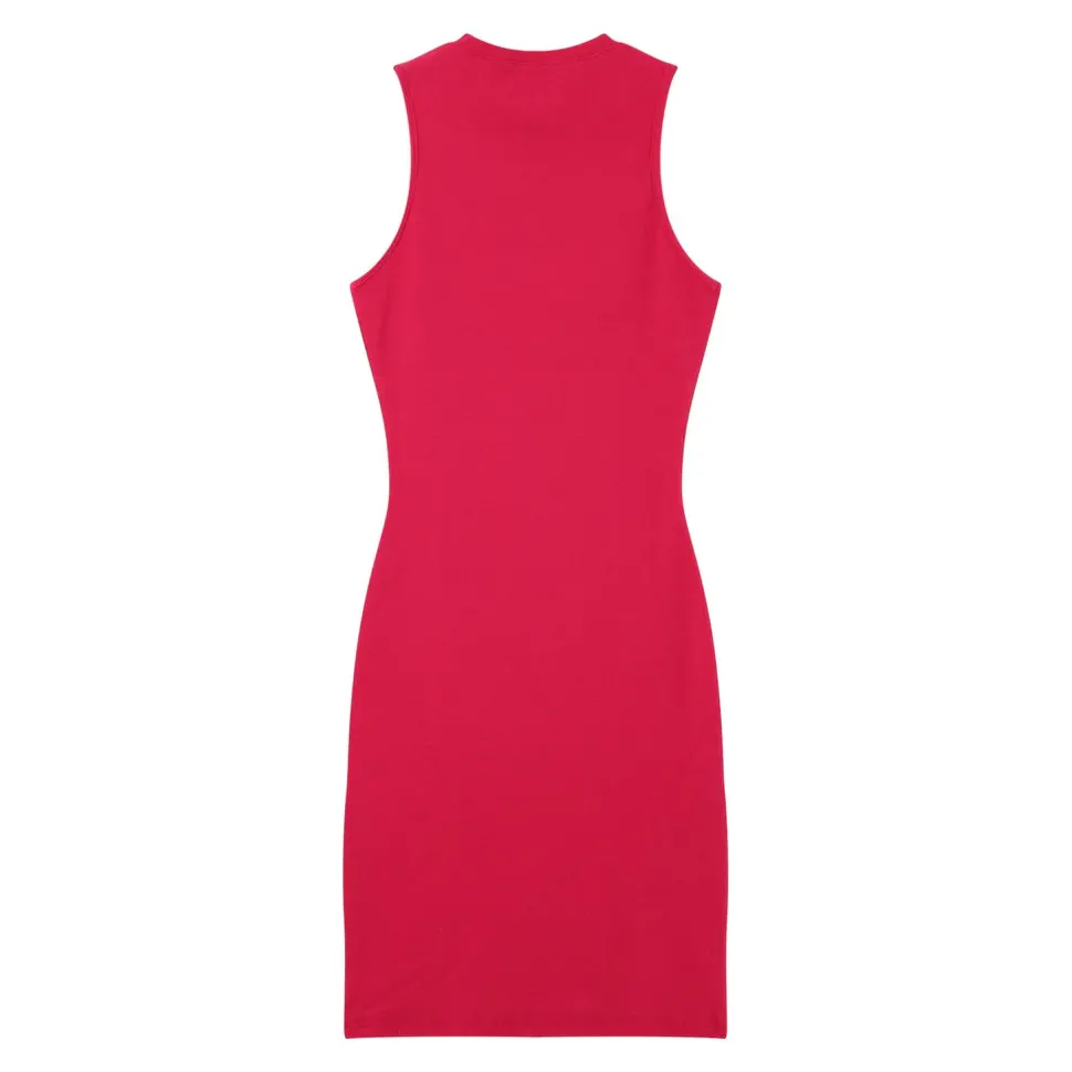 Robe Cotelee Moulante Rose