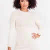 Robe Courte Duveteuse Blanc Casse