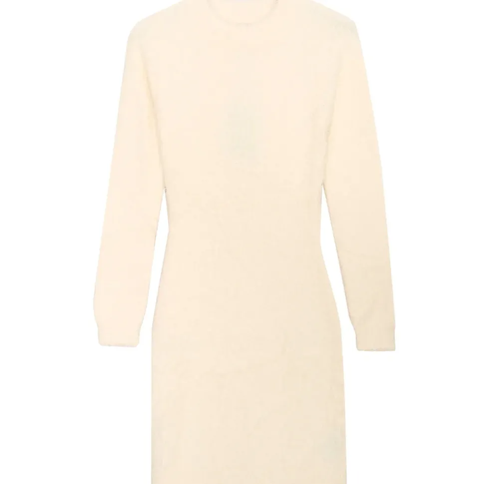 Robe Courte Duveteuse Blanc Casse