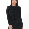 Robe Courte Duveteuse Noir