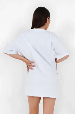 Robe Courte Peace Love Blanc