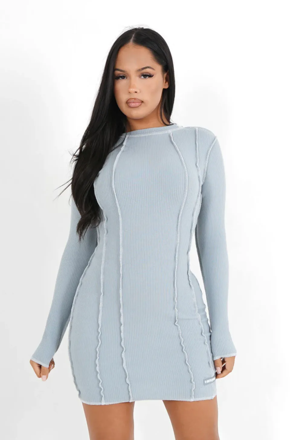 Robe Couture Surfilee Bleu