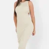 Robe Maille Ouverture Sexy Beige