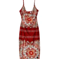 Robe Motif Orientale Rouge Fonce