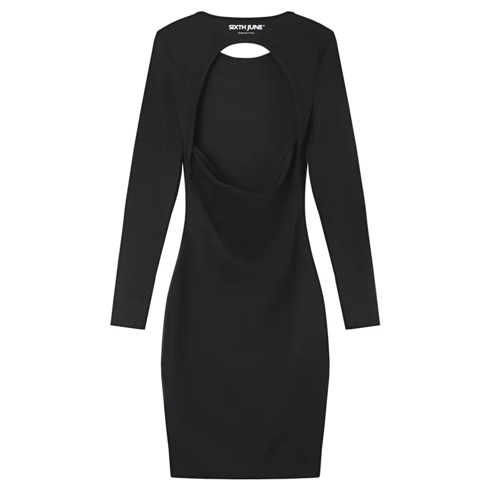 Robe Moulante Ouverture Dos Noir
