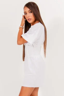Robe T-Shirt Corset Blanc