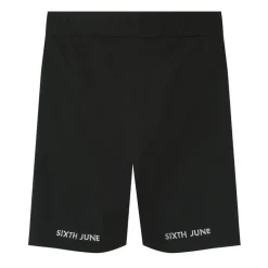 Short Court Satine Brode Noir