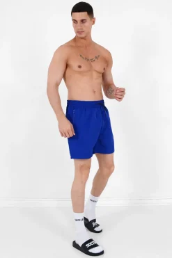 Short De Bain Logo Bleu Fonce