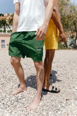 Short De Bain Logo Vert Fonce