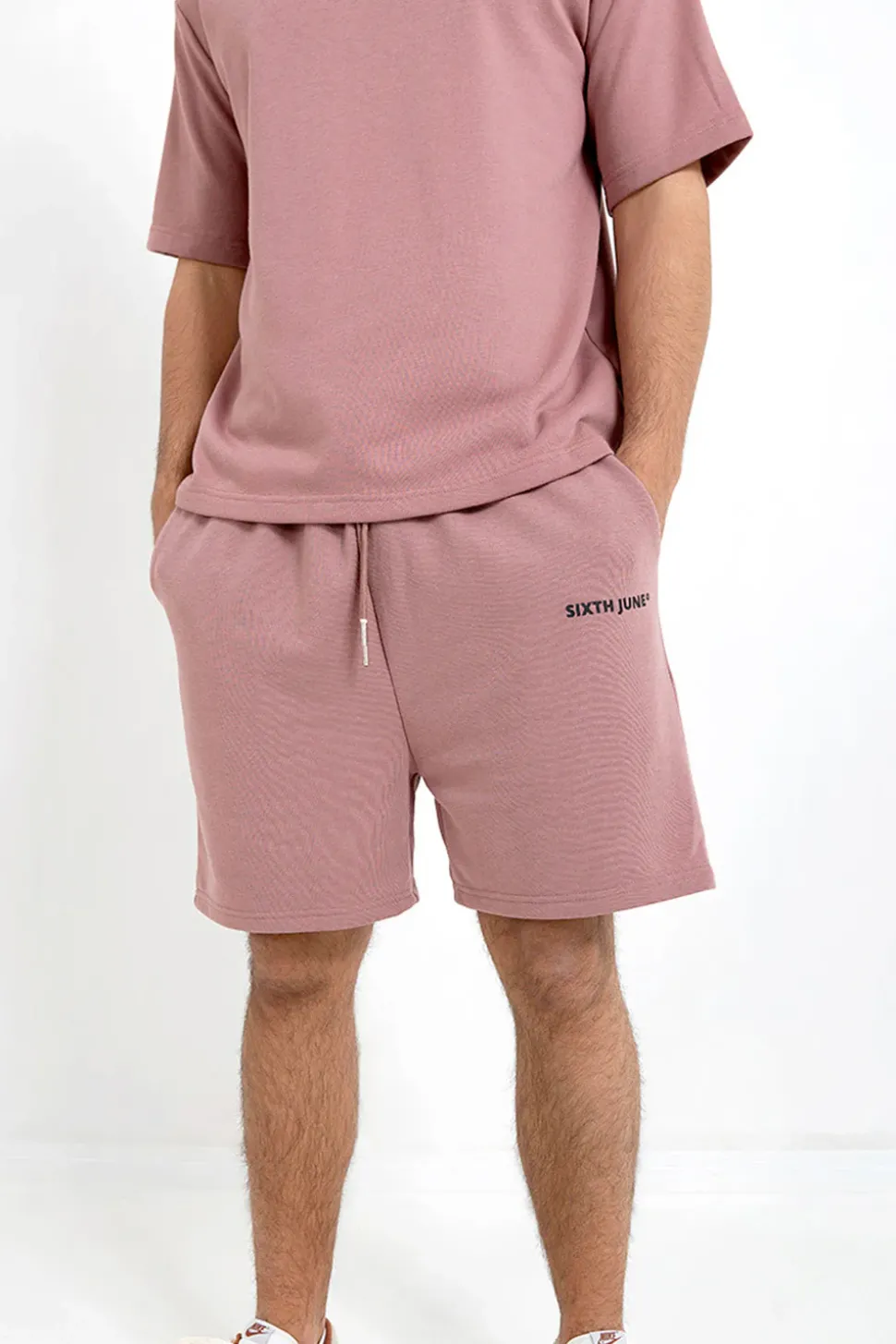 Short Essential Logo Rose Fonce