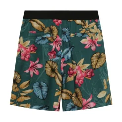 Short Fluide Fleuri Vert