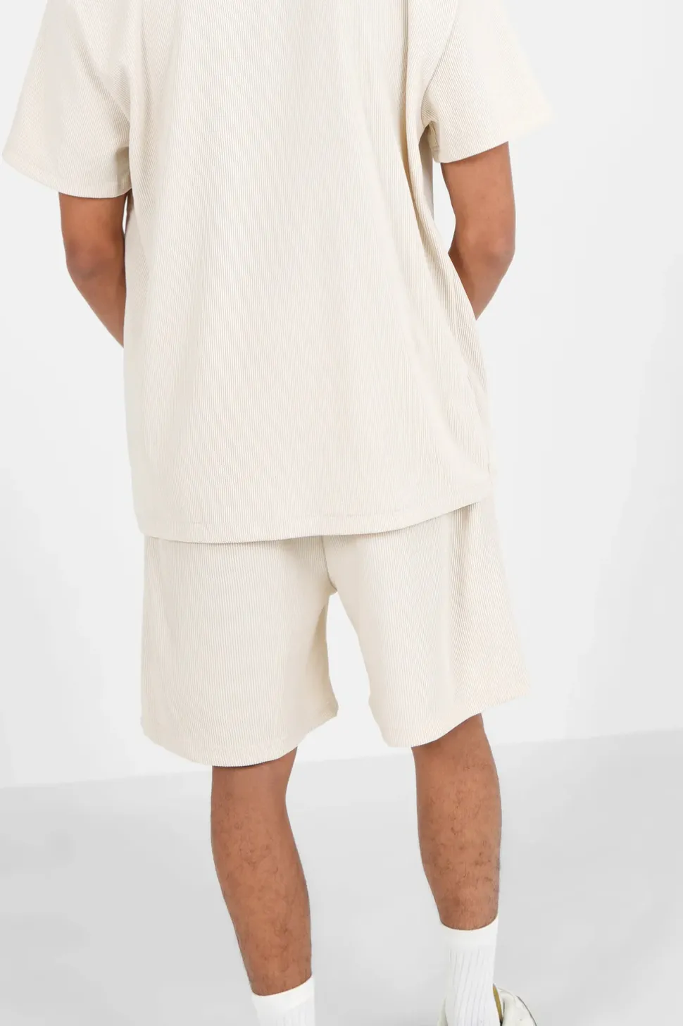 Short Fluide Plisse Beige