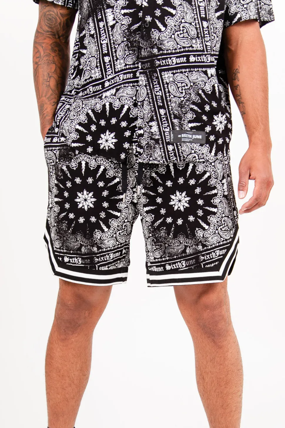 Short Imprime Bandana All-Over Noir