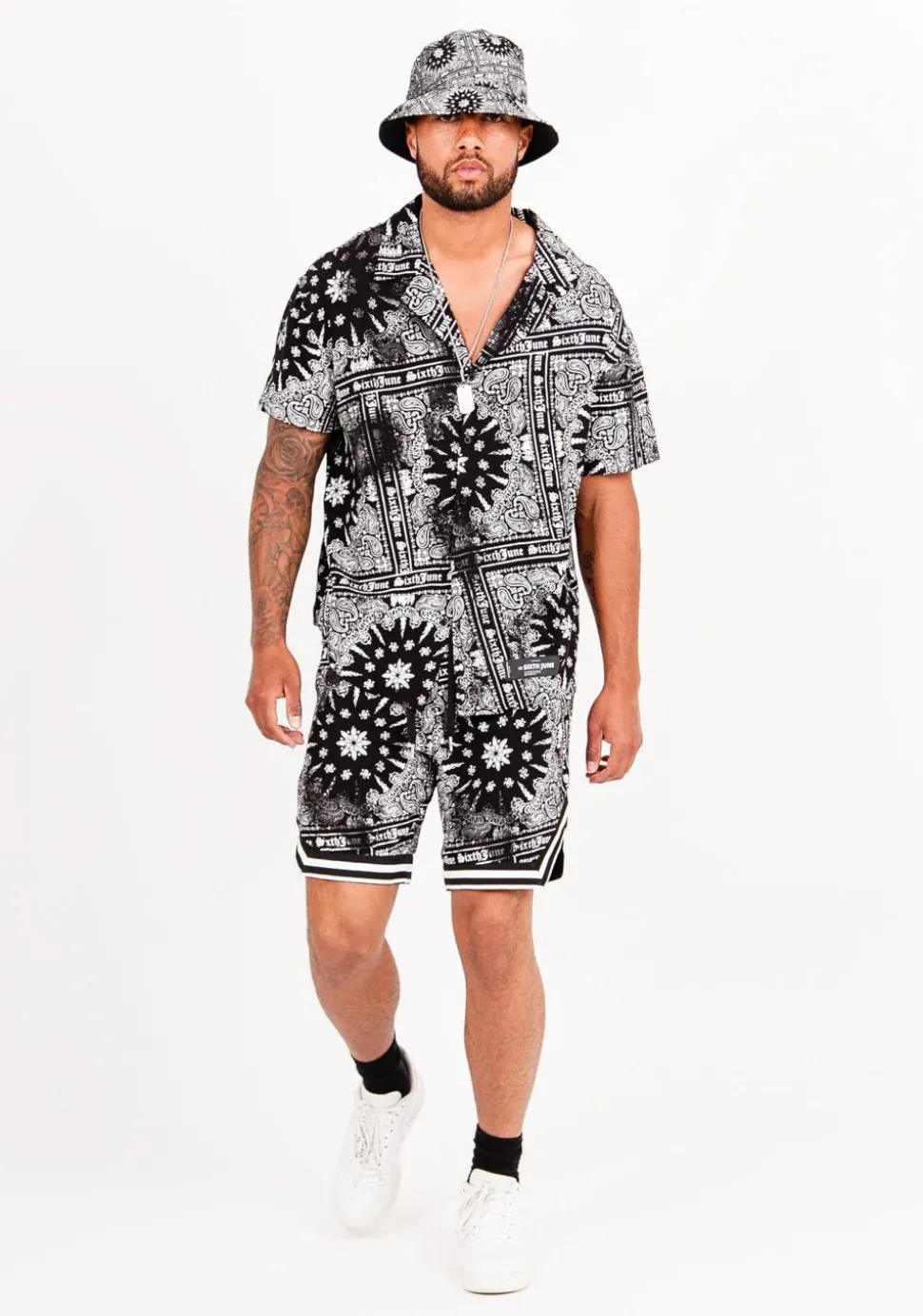 Short Imprime Bandana All-Over Noir