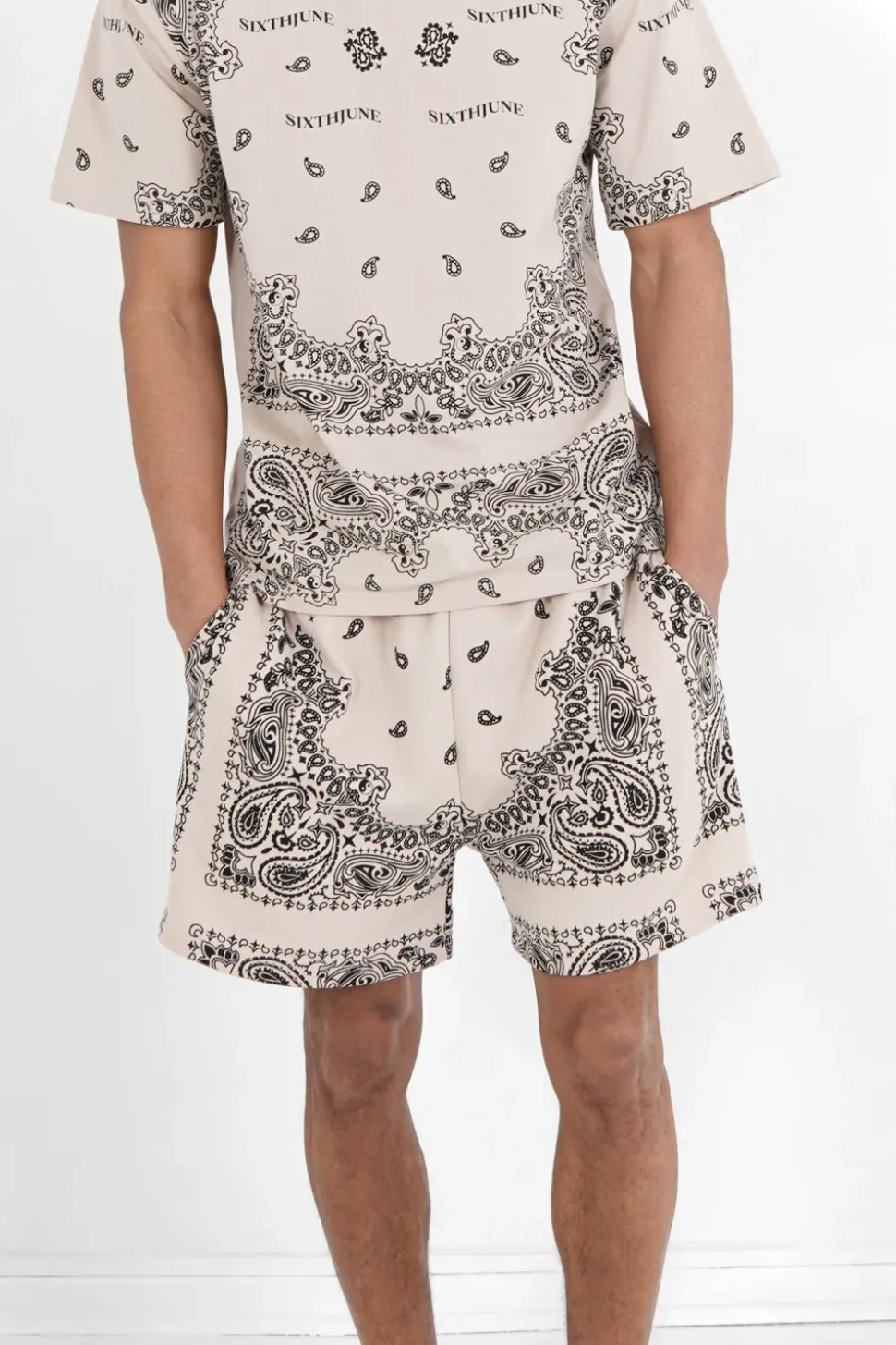 Short Imprime Bandana Beige