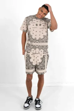 Short Imprime Bandana Beige