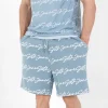 Short Logo Signature Imprime Bleu