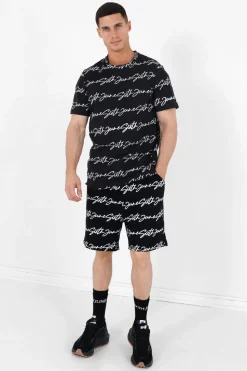 Short Logo Signature Imprime Noir