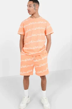 Short Logo Signature Imprime Orange