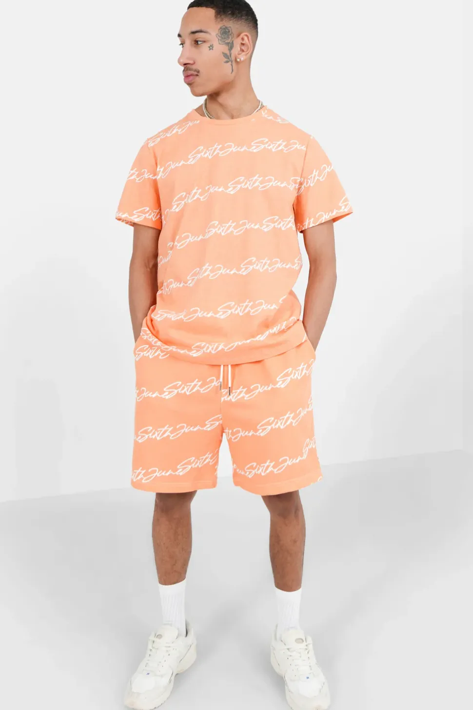 Short Logo Signature Imprime Orange