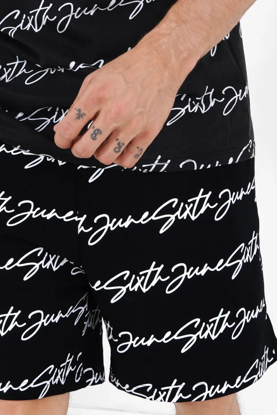 Short Logo Signature Imprime Noir