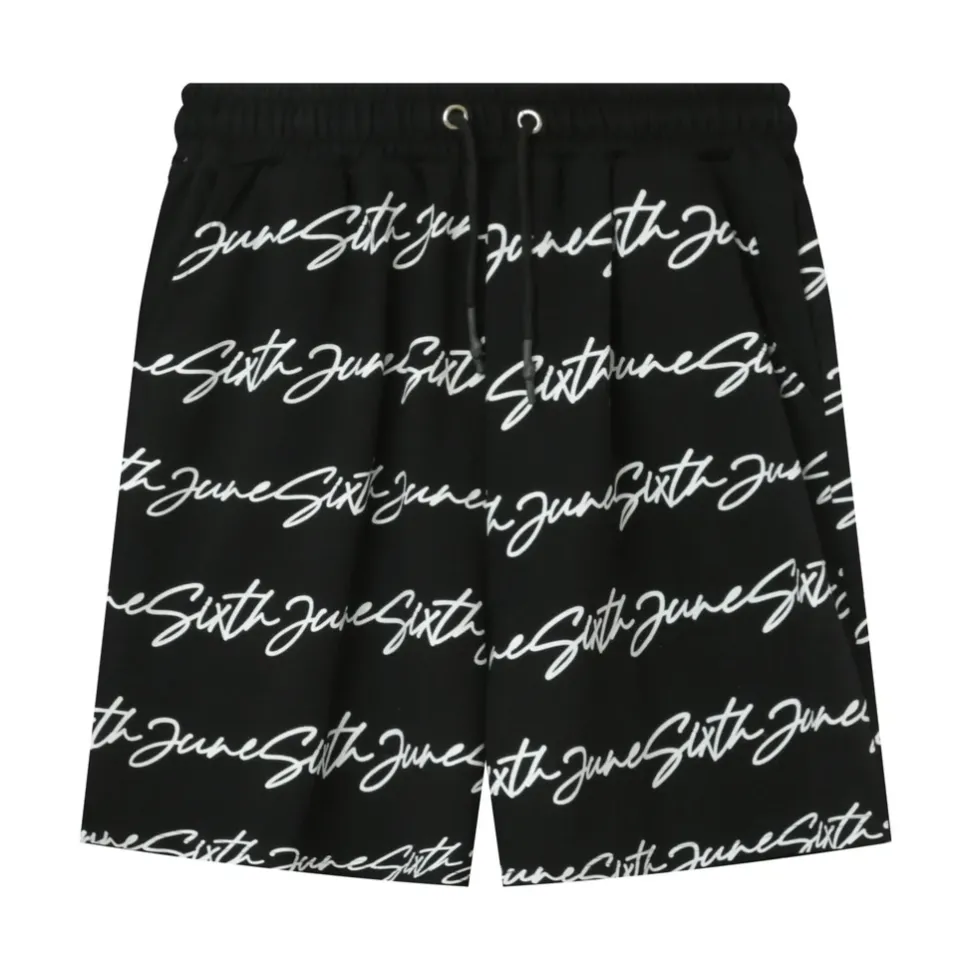 Short Logo Signature Imprime Noir
