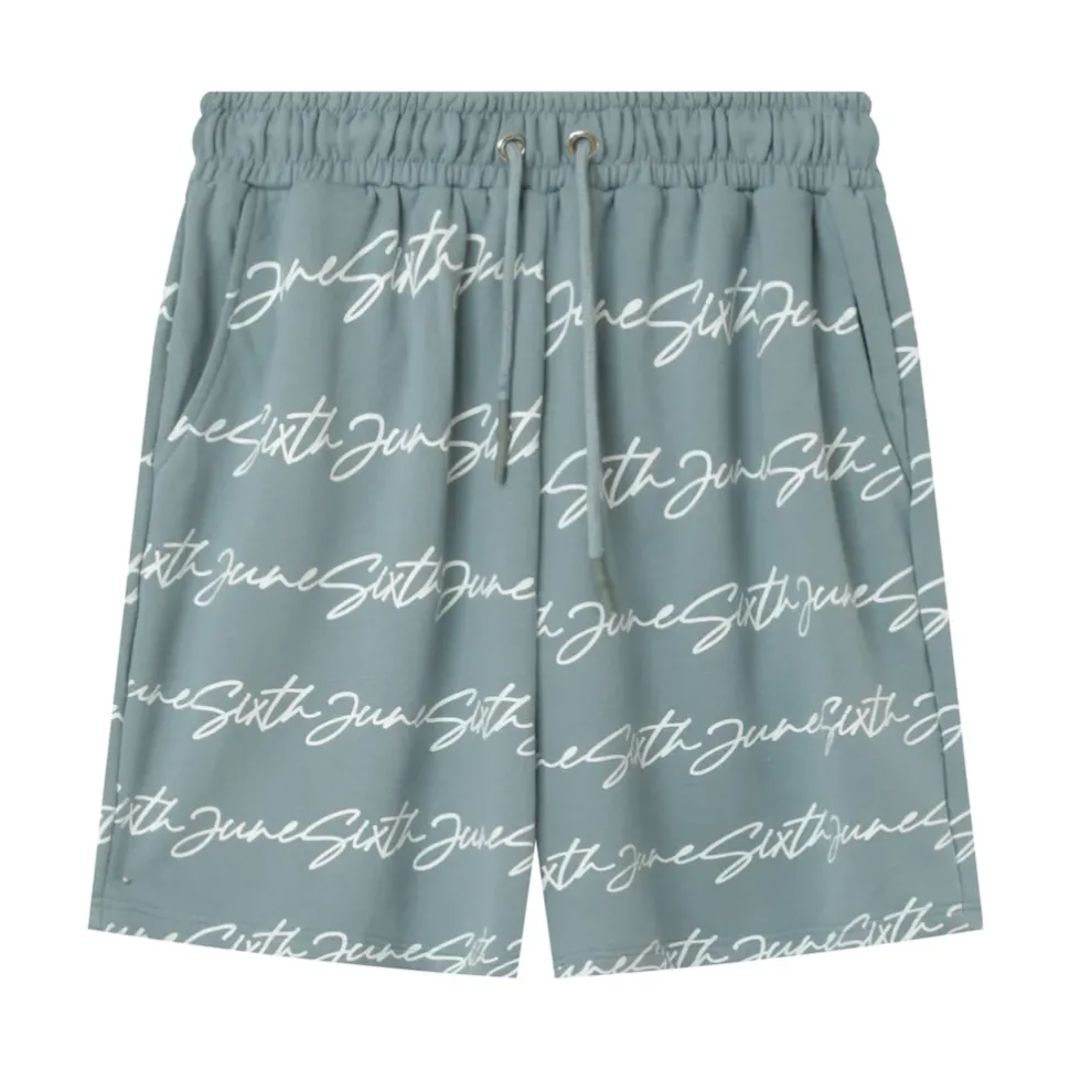Short Logo Signature Imprime Bleu