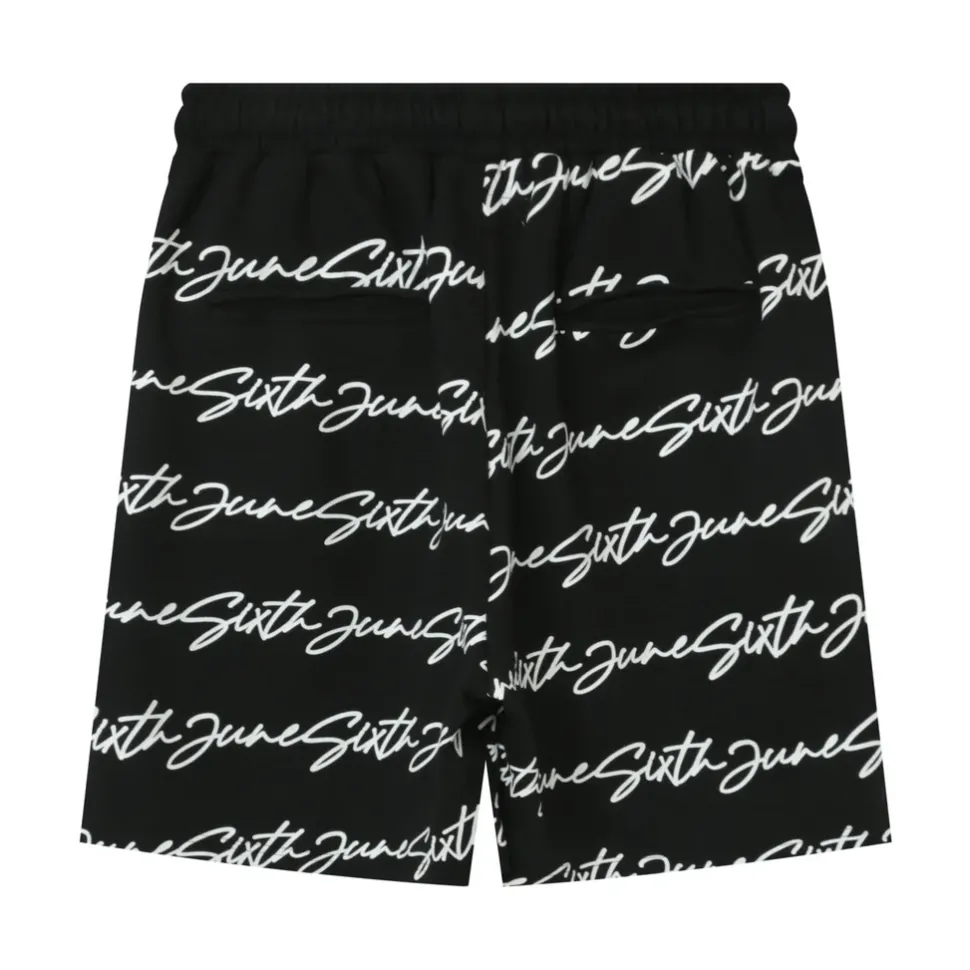 Short Logo Signature Imprime Noir