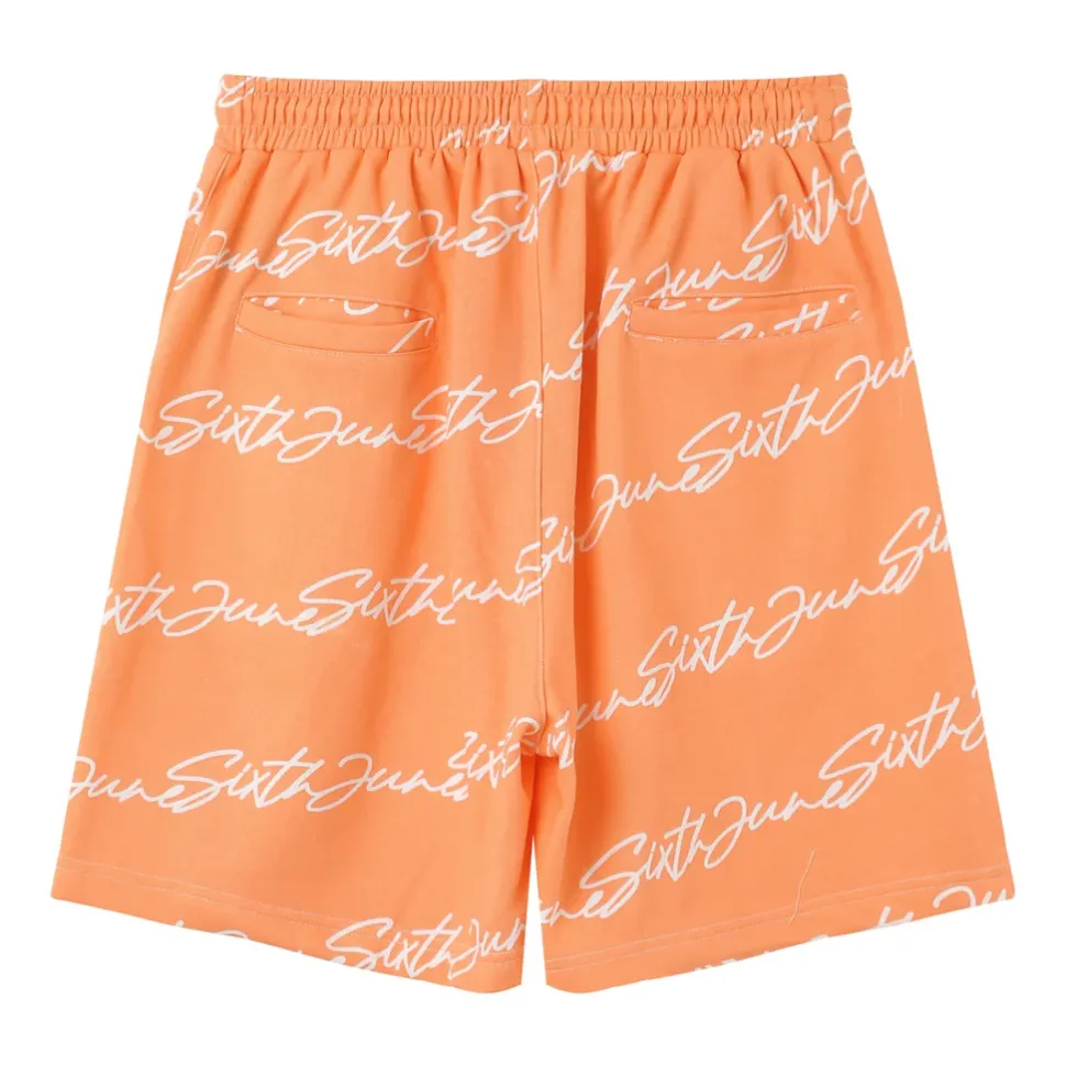 Short Logo Signature Imprime Orange