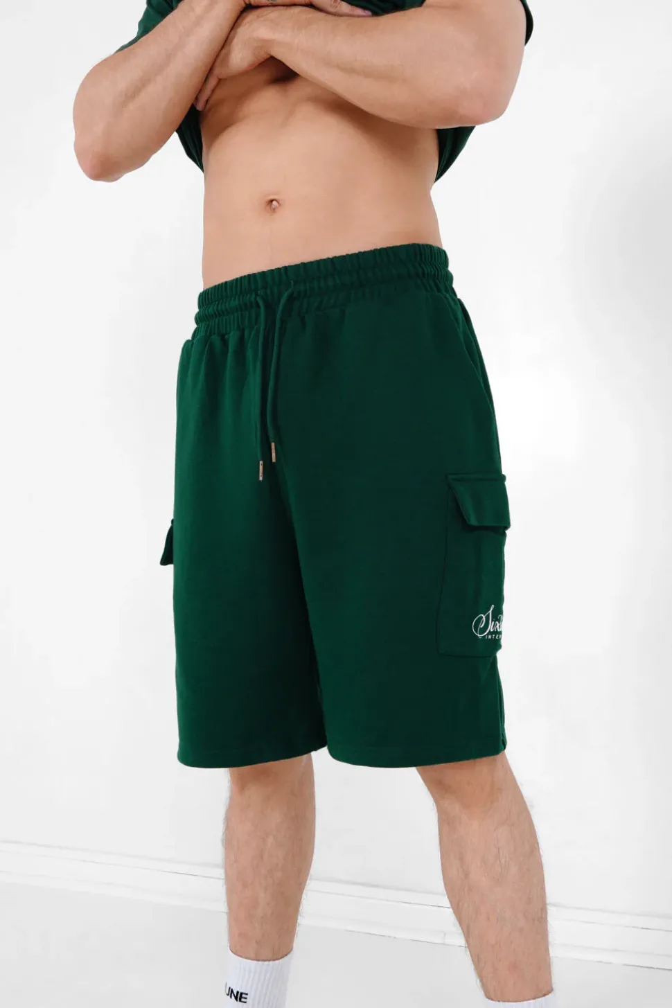 Short Logo Signature Vert Fonce