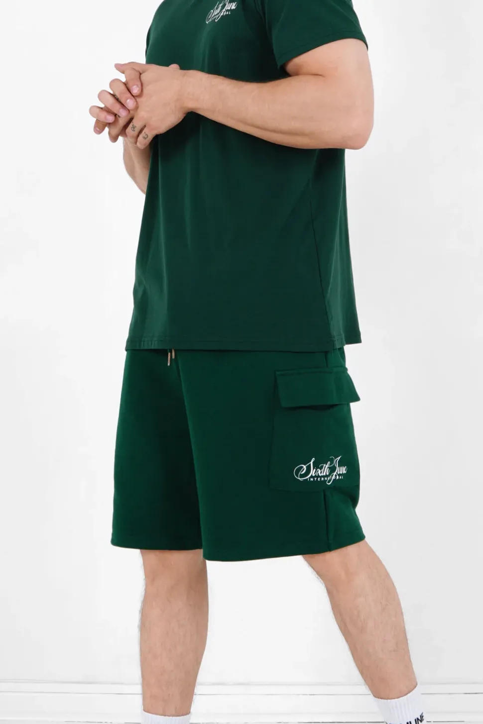 Short Logo Signature Vert Fonce