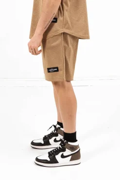 Short Mesh Logo Beige