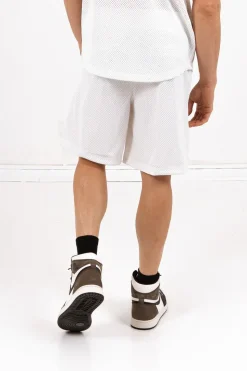 Short Mesh Logo Blanc