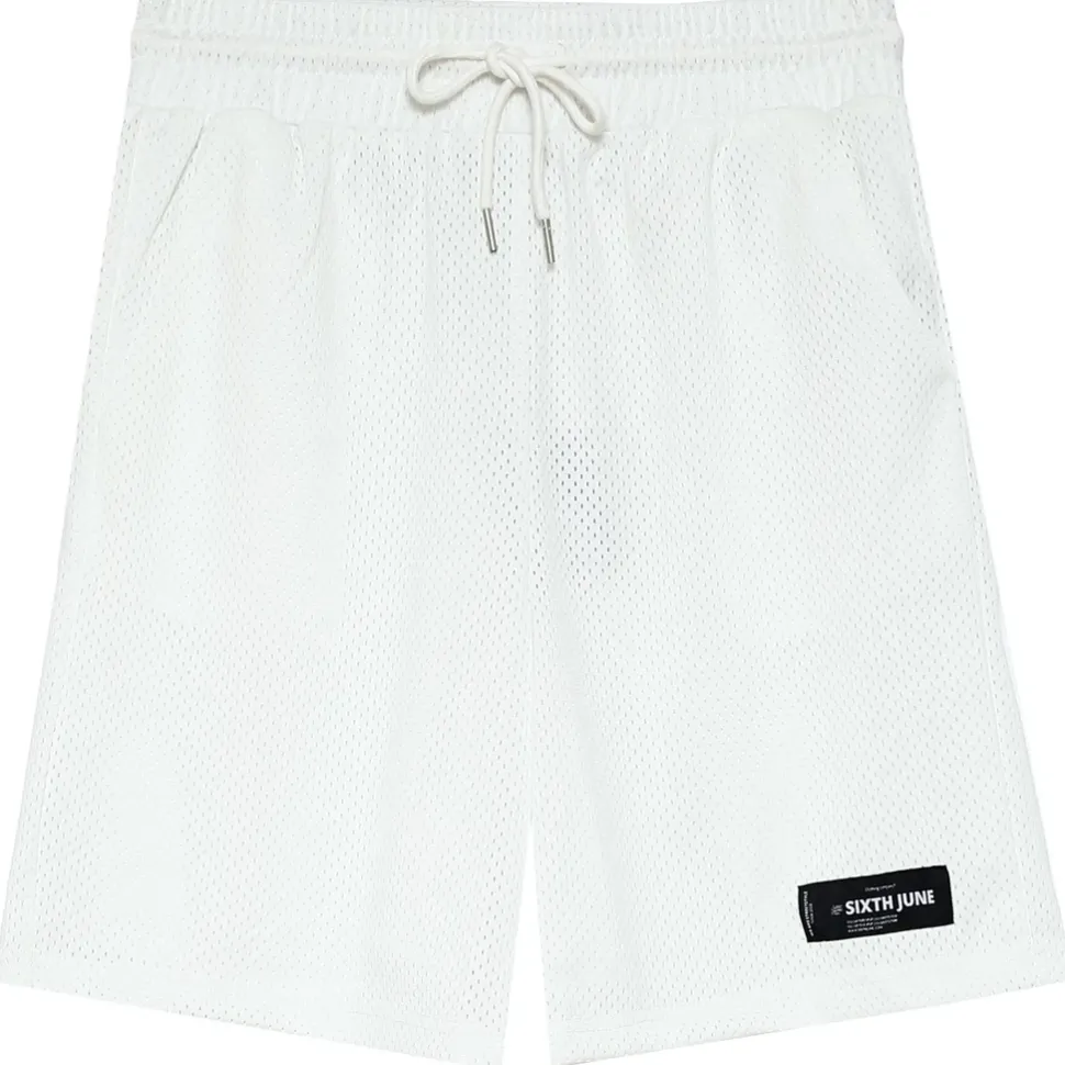 Short Mesh Logo Blanc