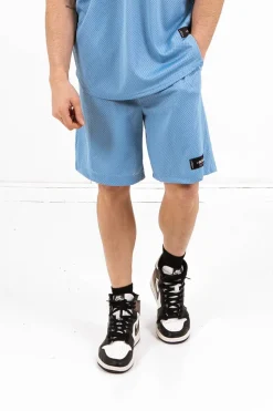 Short Mesh Logo Bleu