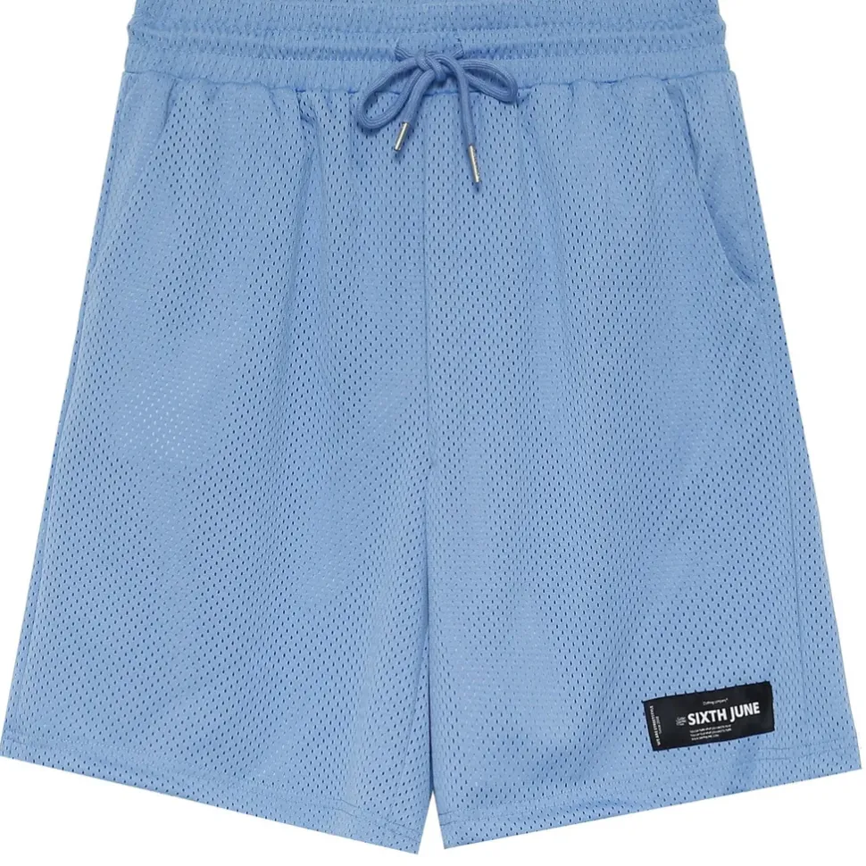 Short Mesh Logo Bleu