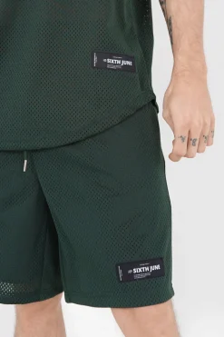 Short Mesh Logo Vert Fonce
