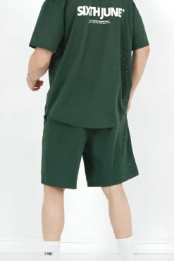 Short Mesh Logo Vert Fonce