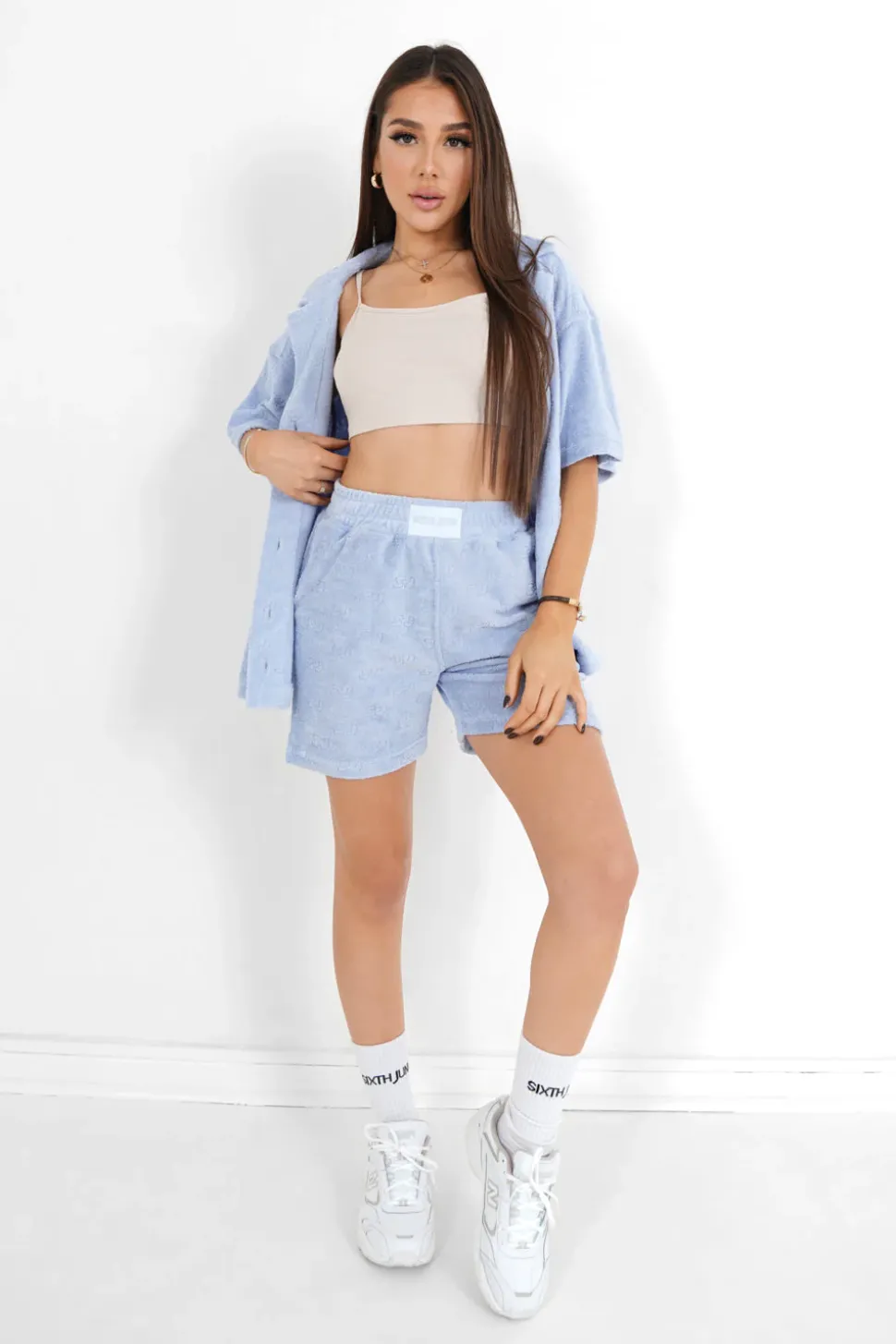 Short Monogramme Towel Bleu Clair