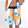 Short Motif Tropical Blanc