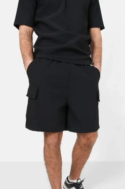 Short Poches Cargo Plisse Noir